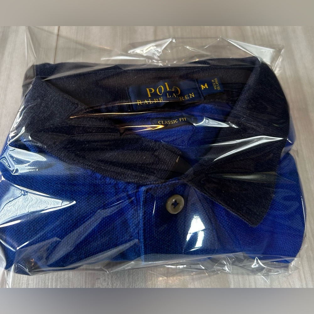 Polo Ralph Lauren Men's Slim Fit Crown Crest 3 Big Pony Medium Blue Shirt Stripe - Picture 6 of 6